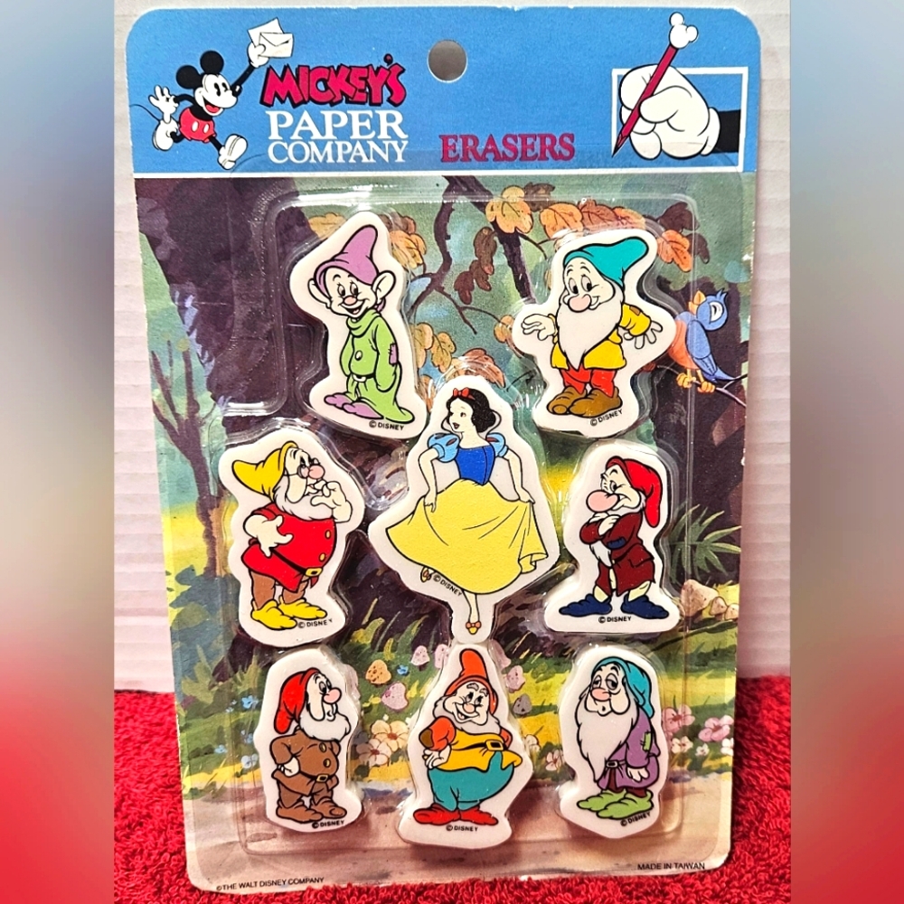 VINTAGE Mickey's Paper Company - Snow White Erasers